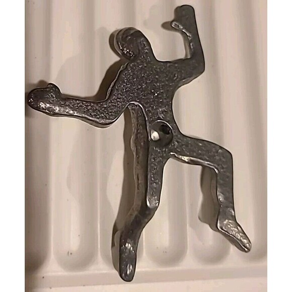 Vintage Unique Metal Sculpture Climbing Man Mirror Images Reflection Art - Picture 8 of 8